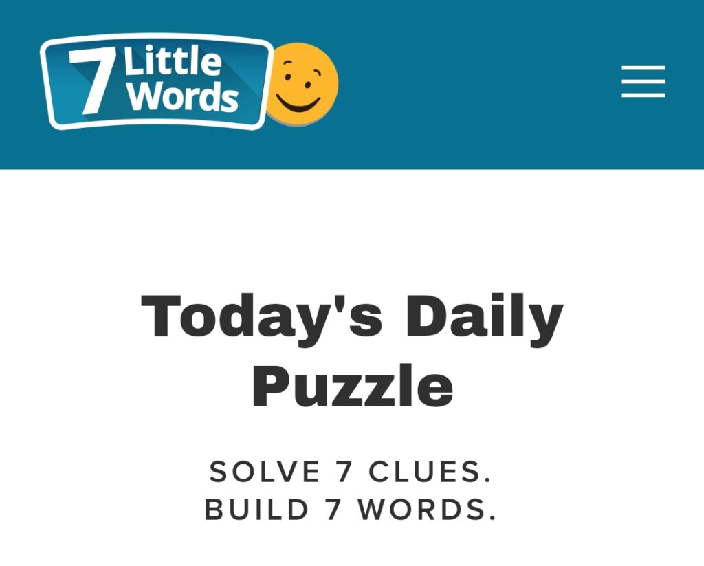 7 little words puzzle