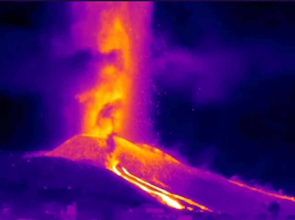 Cámaras infrarrojas volcán de La Palma
