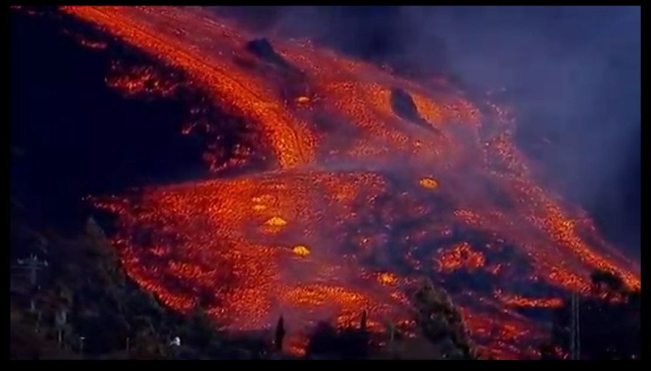 velocidad de la lava volcán de La Palma