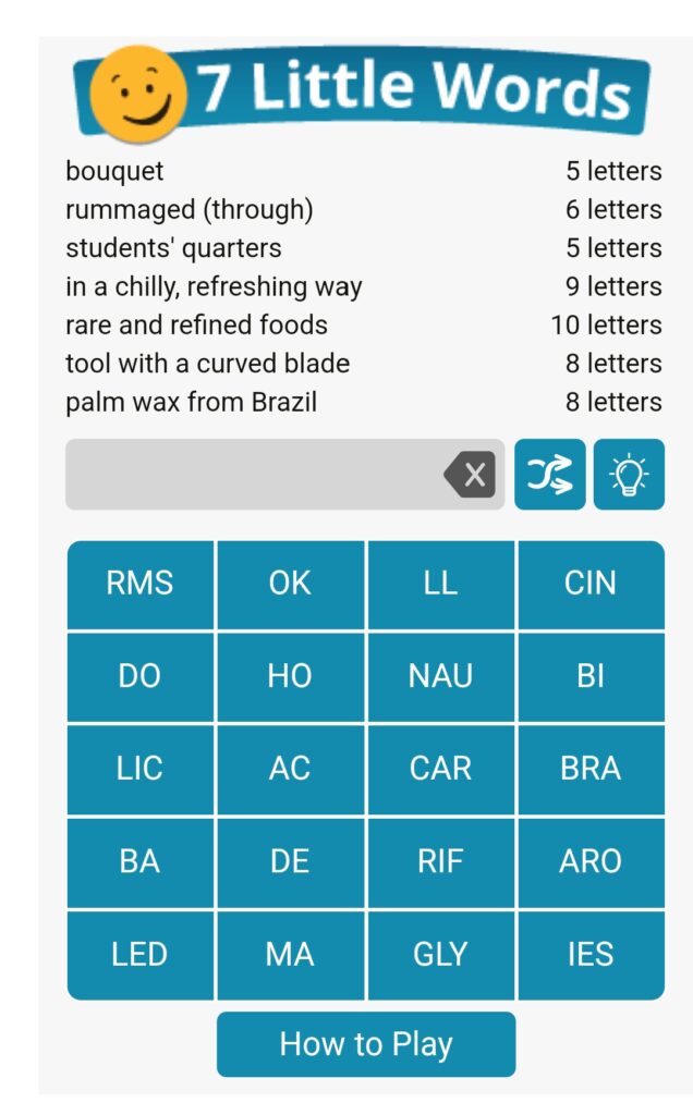 make clear 7 little words