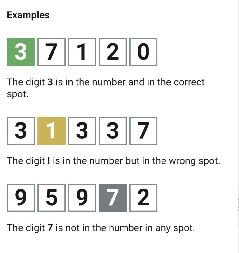 Wordle Numbers