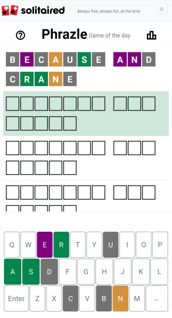 Phrazle Game - Challenge Word Pattern Puzzle Today