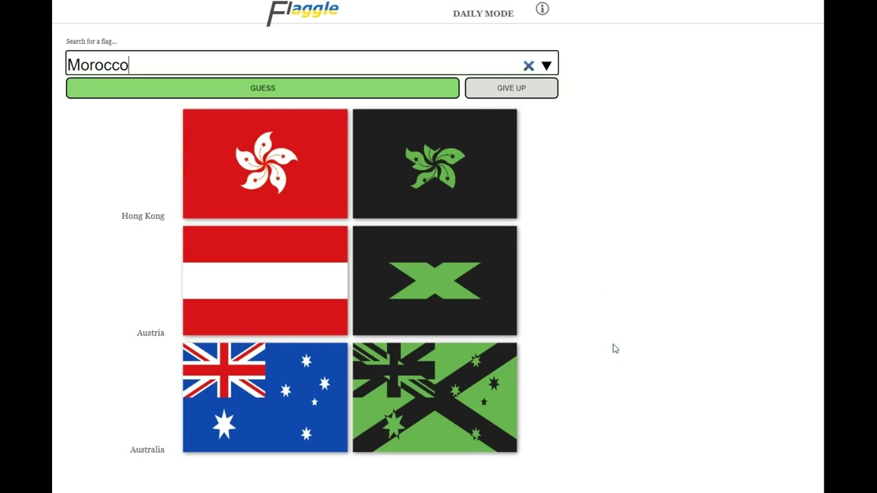 Introduction to #flagle! A flag guessing game. #flagle #flags #wordle