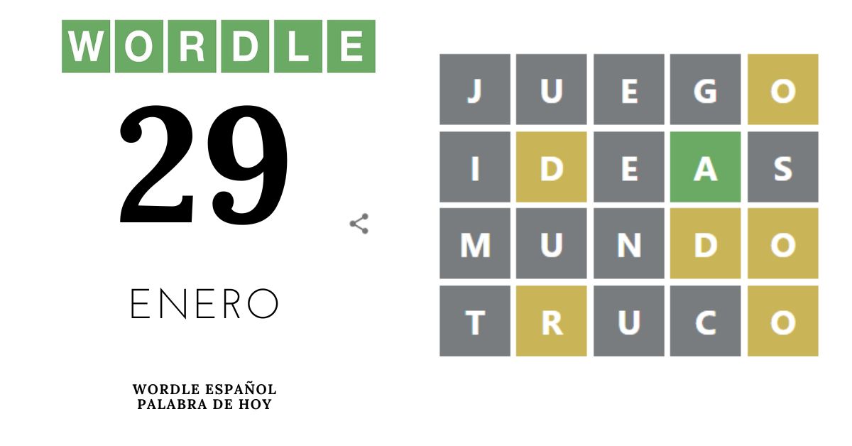 Wordle 29 enero 2023 👉 Solución a la palabra del día