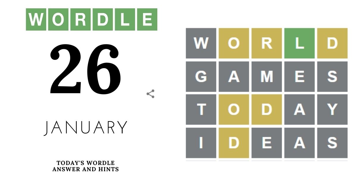 Wordle jan 26 👉 Hints & Answer